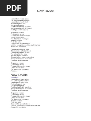 New Divide Guitar Chords New Divide (Official Video) Linkin Park