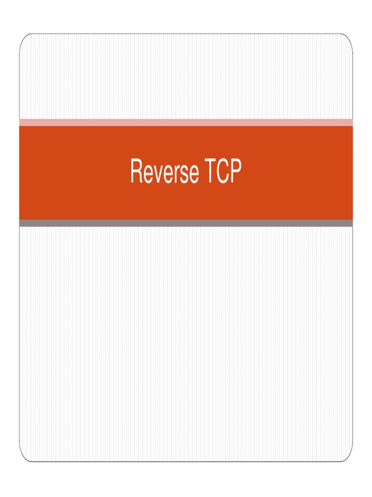 Reverse TCP PDF Communications Protocols Network Architecture