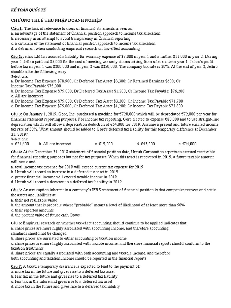 Analysis of Chapter on Corporate Tax from an International