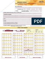 Specimen Copy: Answer Sheet