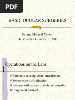 Basic Ocular Surgeries: Fatima Medical Center Dr. Vicente O. Santos JR., MD