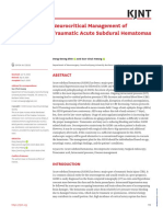 Neurocritical Management of Traumatic Acute Subdural Hematomas