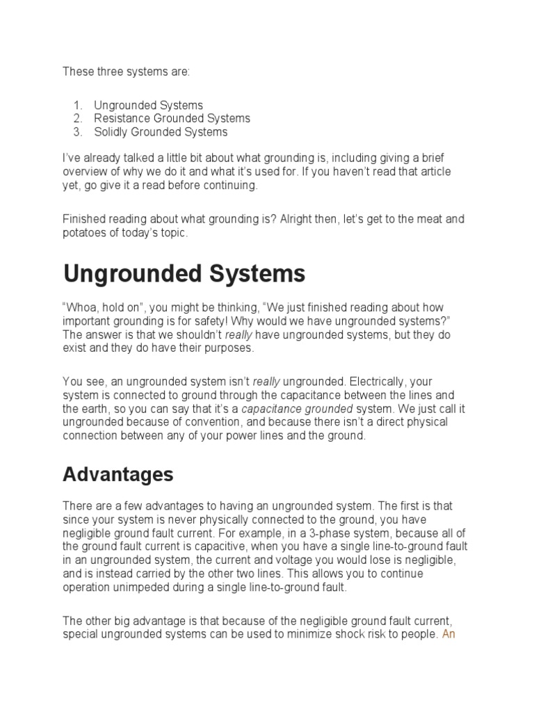 Types of Grounding PDF Power (Physics) Quantity
