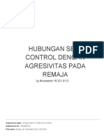 Hubungan Self Control Dengan Agresivitas Pada Remaja