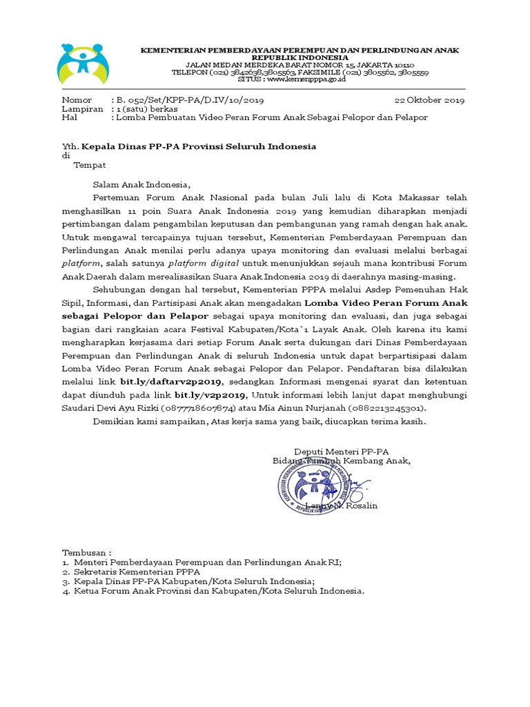 Surat Undangan Lomba Video 2P | PDF