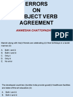 Errors ON Subject Verb Agreement: Anwesha Chattopadhyay