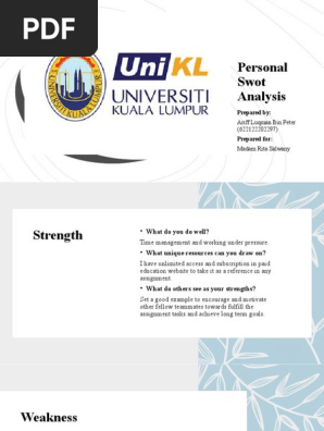 Personal Swot Analysis