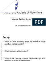 Design and Analysis of Algorithms Week 14 Lecture 24: Dr. Husnain Mansoor Ali