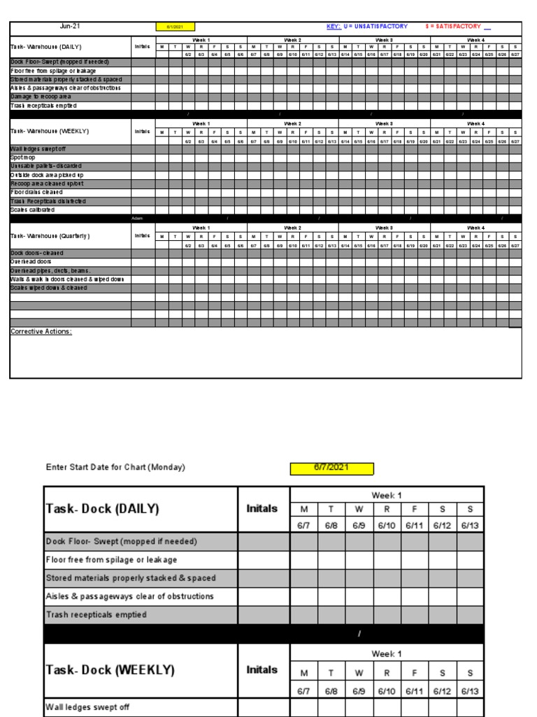 Warehouse Cleaning Schedule Template | PDF | Warehouse