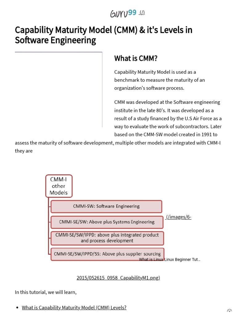 Capability Maturity Model (CMM) & It's Levels in Software Engineering
