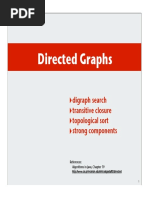 Directed Graphs: Digraph Search Transitive Closure Topological Sort Strong Components