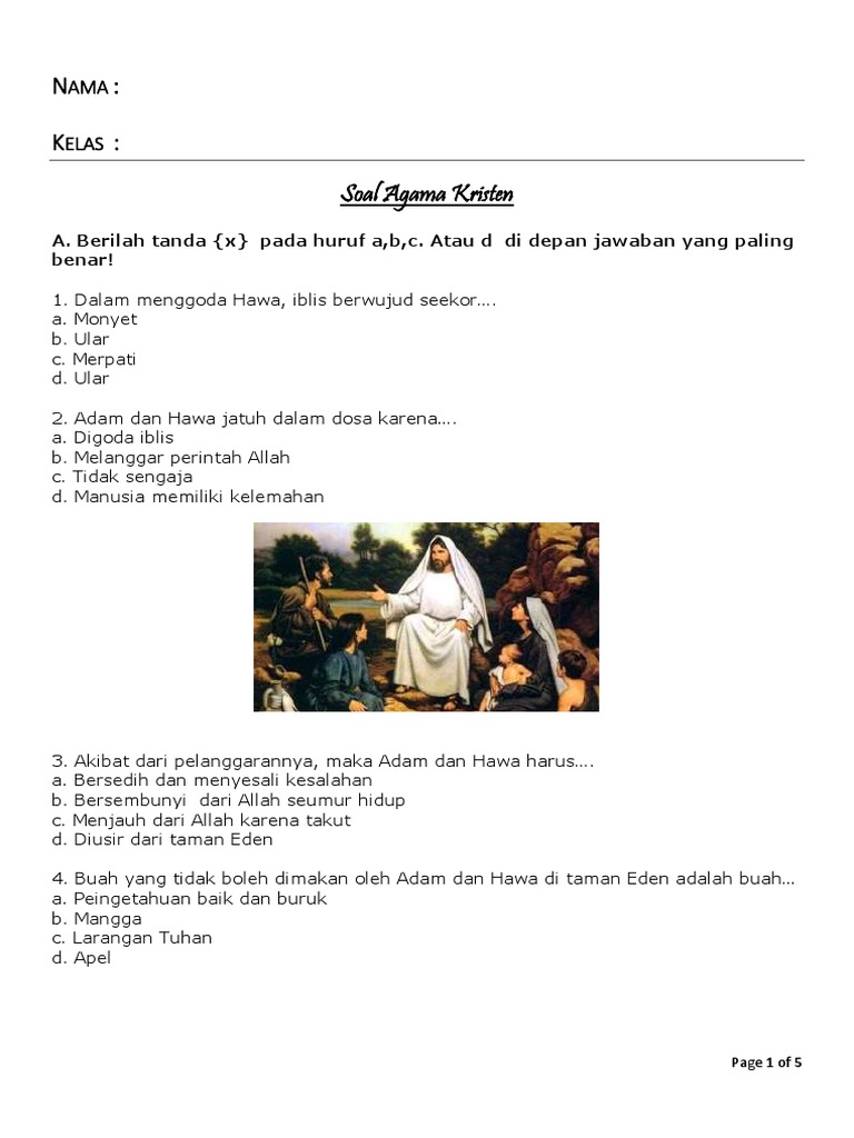 Soal Agama Kristen Pdf