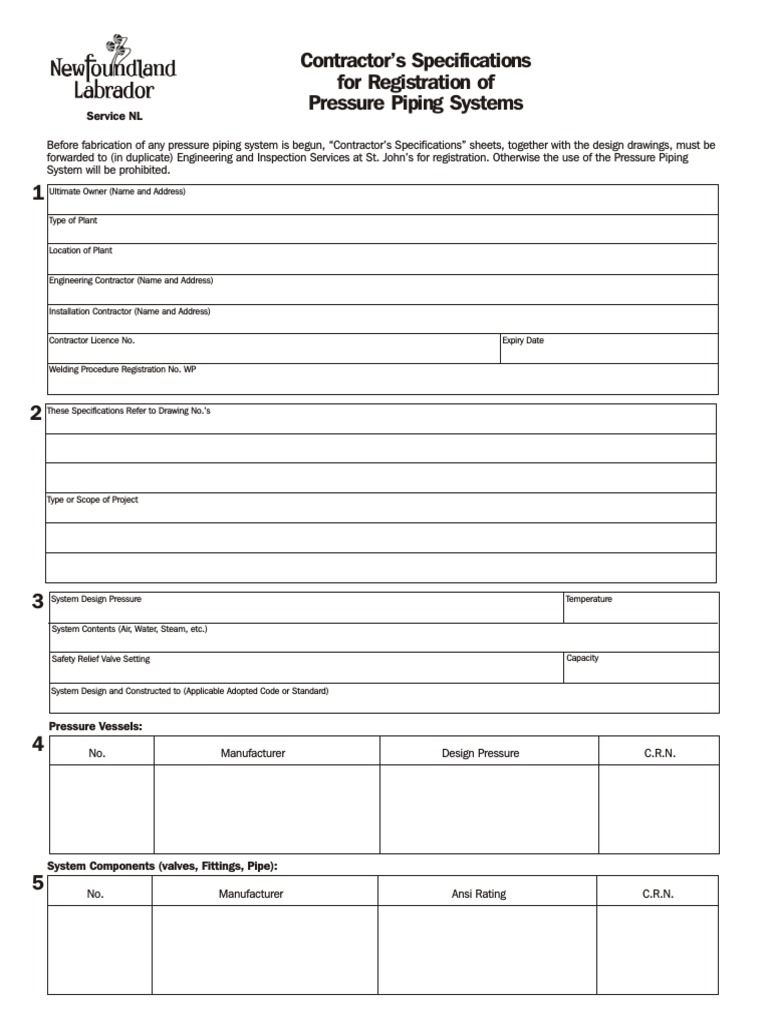 Pressure Pipeline Registration Process | PDF | Specification (Technical ...