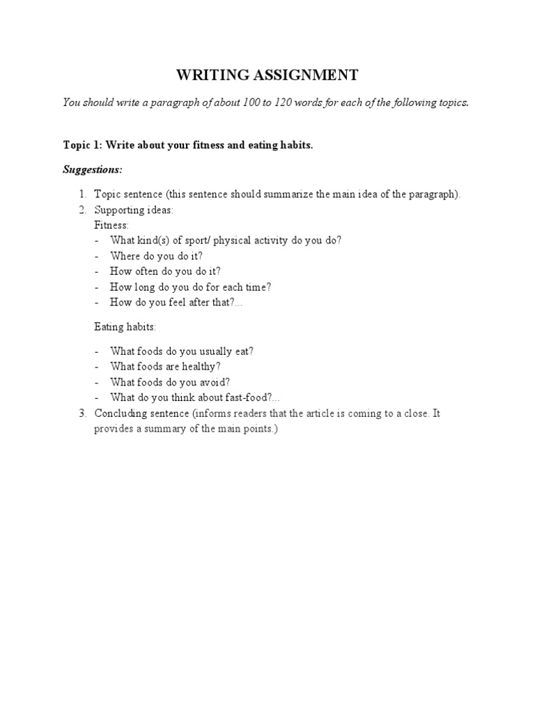 Writing Assignment | PDF | Paragraph | Business