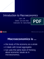 Introduction To Macroeconomics: LLB - 1B Dated: 1st June 2021 Instructor: Dr. Asma Basit
