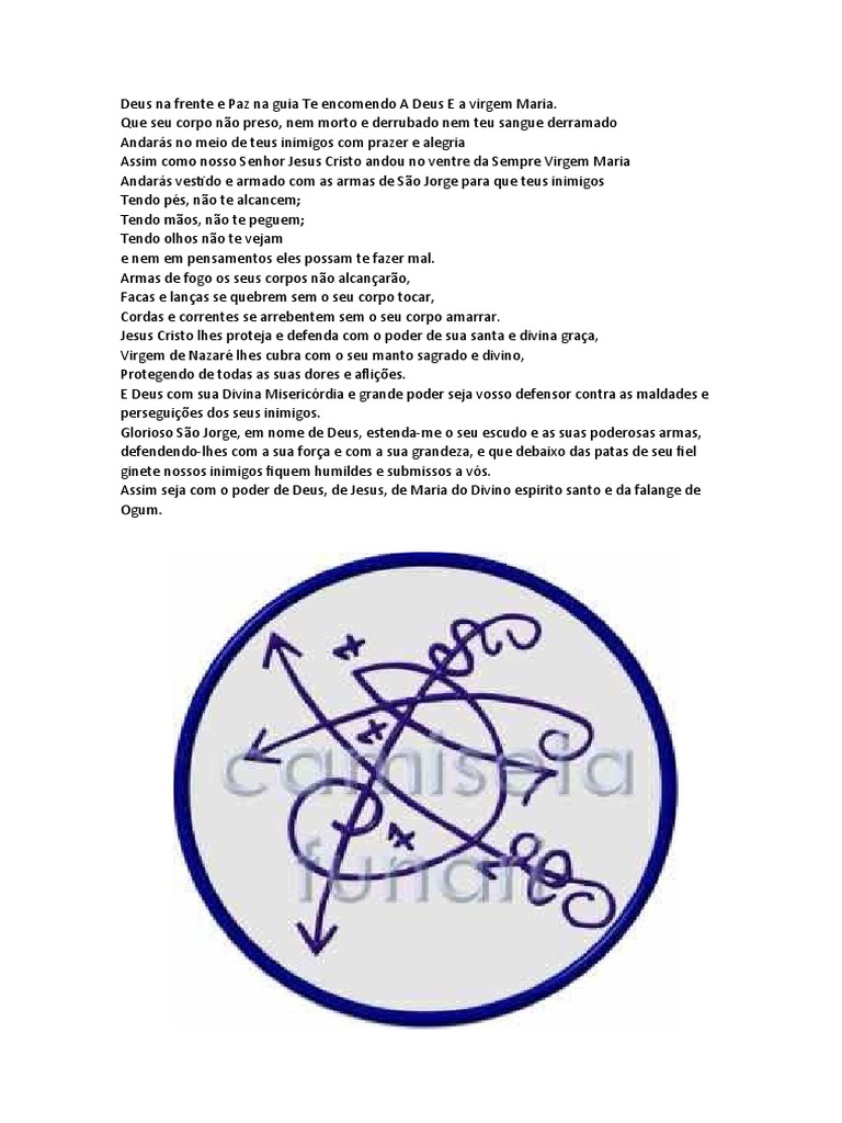 Deus Na Frente e Paz Na Guia Te Encomendo A Deus E A Virgem Maria | PDF