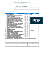 Energypac Power Generation LTD.: Daily Safety Checklist