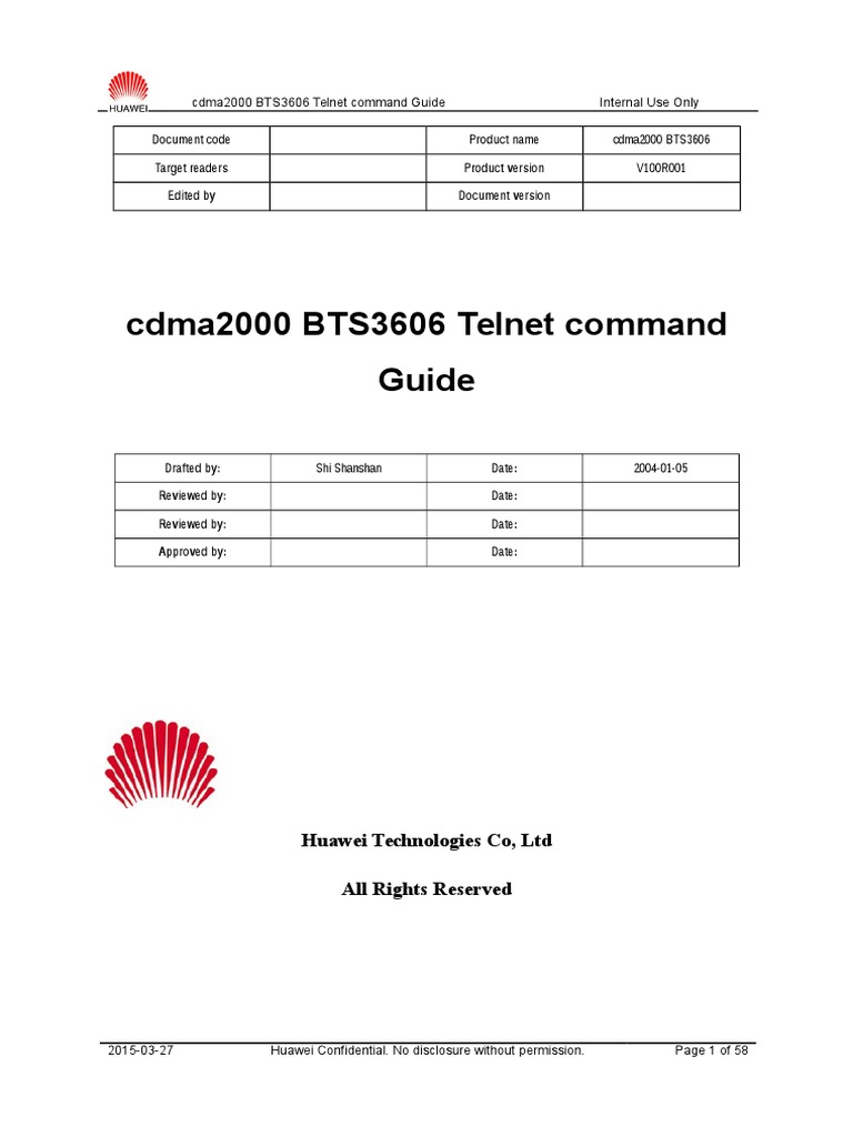 BTS3606 Telnet Command Overview | PDF | Command Line Interface | Data ...