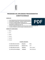 Programa Del Diplomado en Derecho Constitucionales