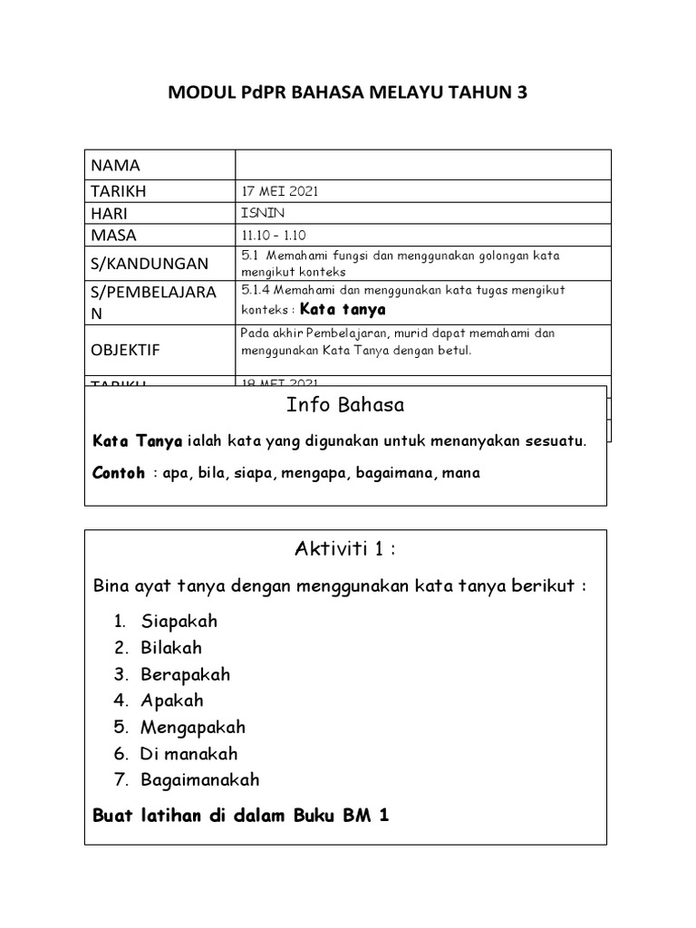 Modul Pdpr Bm T3 Pdf