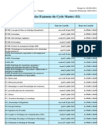 Planning Des Examens de S2 Du Cycle Master - Session de Printemps 2020-2021