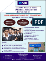 SBI IIM Campus Branch (02653) Welcomes Iima PGPX Admits (Batch 2021-22)