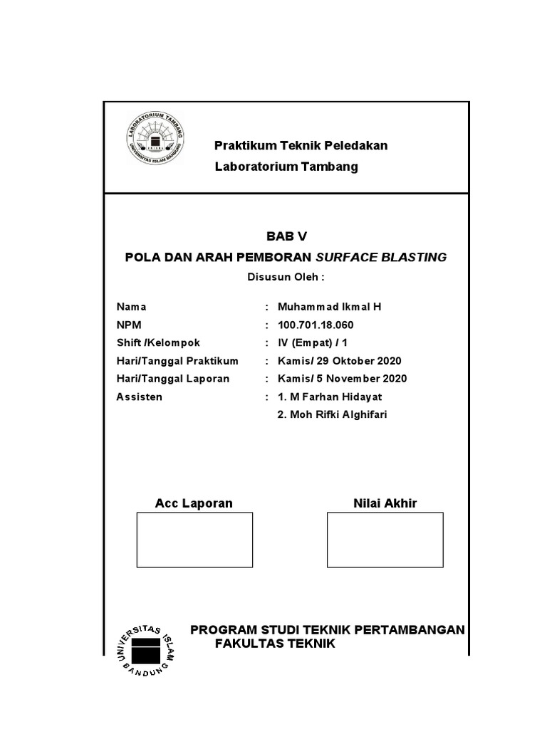 Laporan Praktikum Peledakan | PDF | Seni | Sains & Matematika