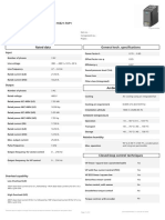 Data Sheet For SINAMICS G120C: Rated Data General Tech. Specifications