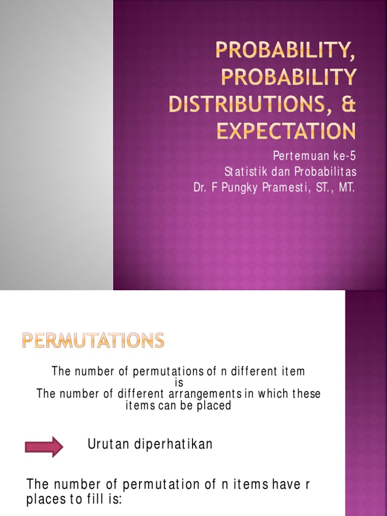 03 Probability, Probability Distributions, & Expectation | PDF ...