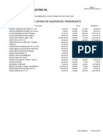 Lista de Equipos y Herramientas Presupuesto Bse Kmelectric Acarreo Cijaaa