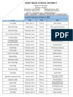 2021 Graduation Schedule