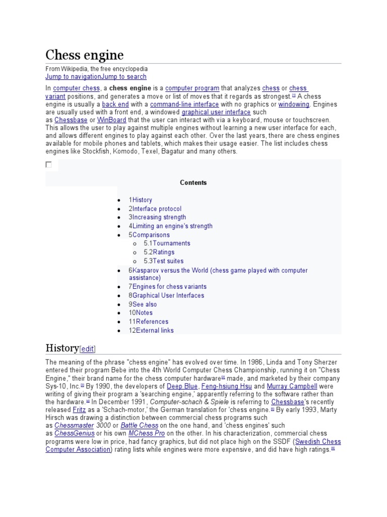 Overview of Chess Engines | PDF | Electronic Games | Game Theory
