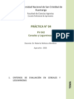 Criterios de evaluación en cereales y leguminosas