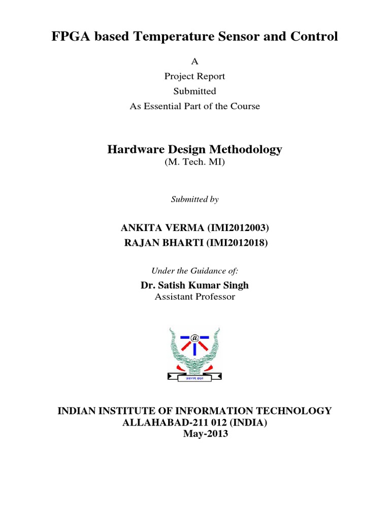 FPGA Temperature Sensor Design | PDF | Field Programmable Gate Array ...