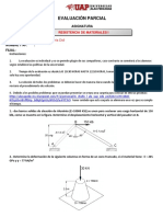 Evaluación parcial de Resistencia de Materiales I