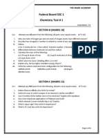 Federal Board SSC-1 Chemistry Test # 1: Section-B (Marks 18)