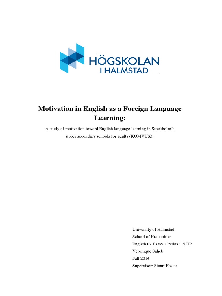 Motivation in English As A Foreign Language | PDF | Second Language ...