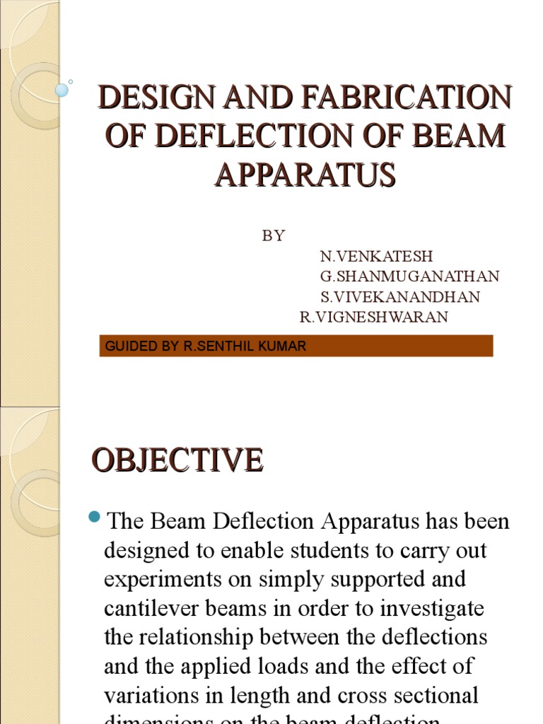 Beam Deflection Apparatus Overview | PDF | Beam (Structure) | Stiffness