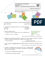 Matemática 8º Ano: Ficha de Trabalho: Teorema de Pitágoras