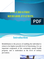 Psychiatric Rehabilitation: Presented by
