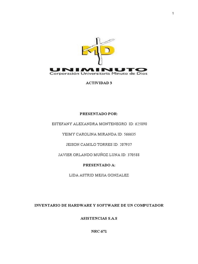 Inventario de Hardware y Software en PC | PDF | Hardware de la ...