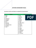 Occupations Crossword Puzzle: Instructions: Use The Words Below To Complete The Crossword Puzzle