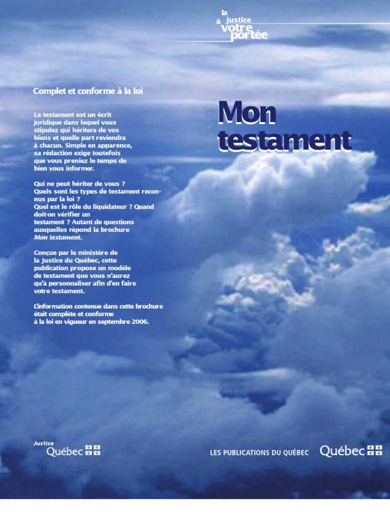 Mon Testament 06 Pdf Testament Droit Partenariat Enregistre