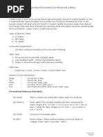 Inspection Procedure For Electrical Cables: Prepared by Satheesh