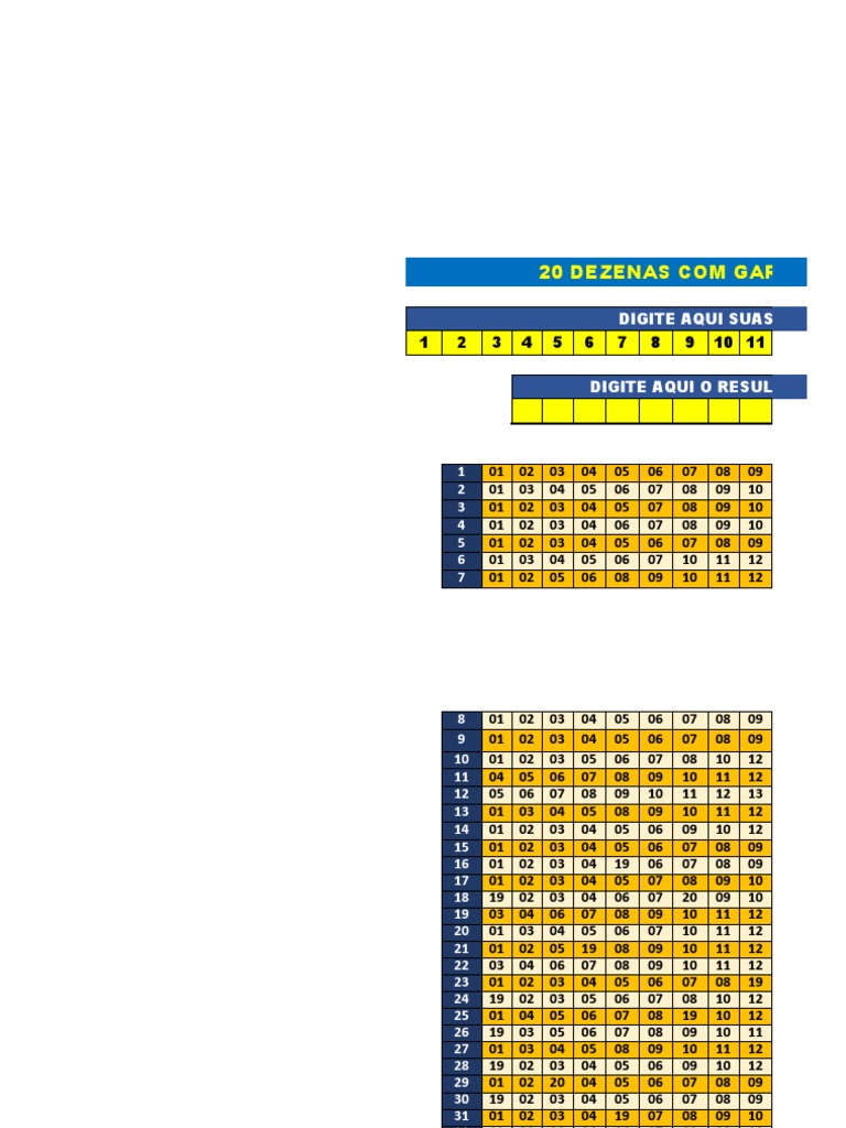 LOTOFACIL 20 DZ EM 80 Jogos Descargar gratis PDF Esportes Lazer