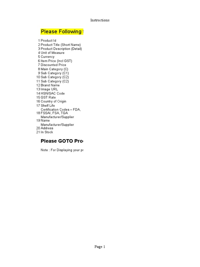 Product Master Data Update Guide | PDF | Shaving | Cosmetics