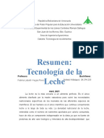 Resumen Tecnologia de La Leche