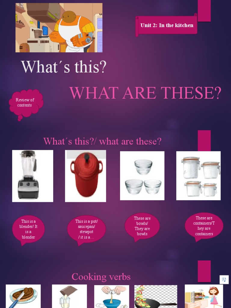 Kitchen Vocabulary and Cooking Verbs Guide | PDF | Cookware And ...