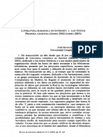 Literatura Románica en Internet. Los Textos. Primera Addenda (Enero 2002-Enero 2003)