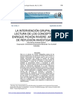 La Intervención Grupas. Una Lectura de Los Conceptos de Enrique Pichon Riviere